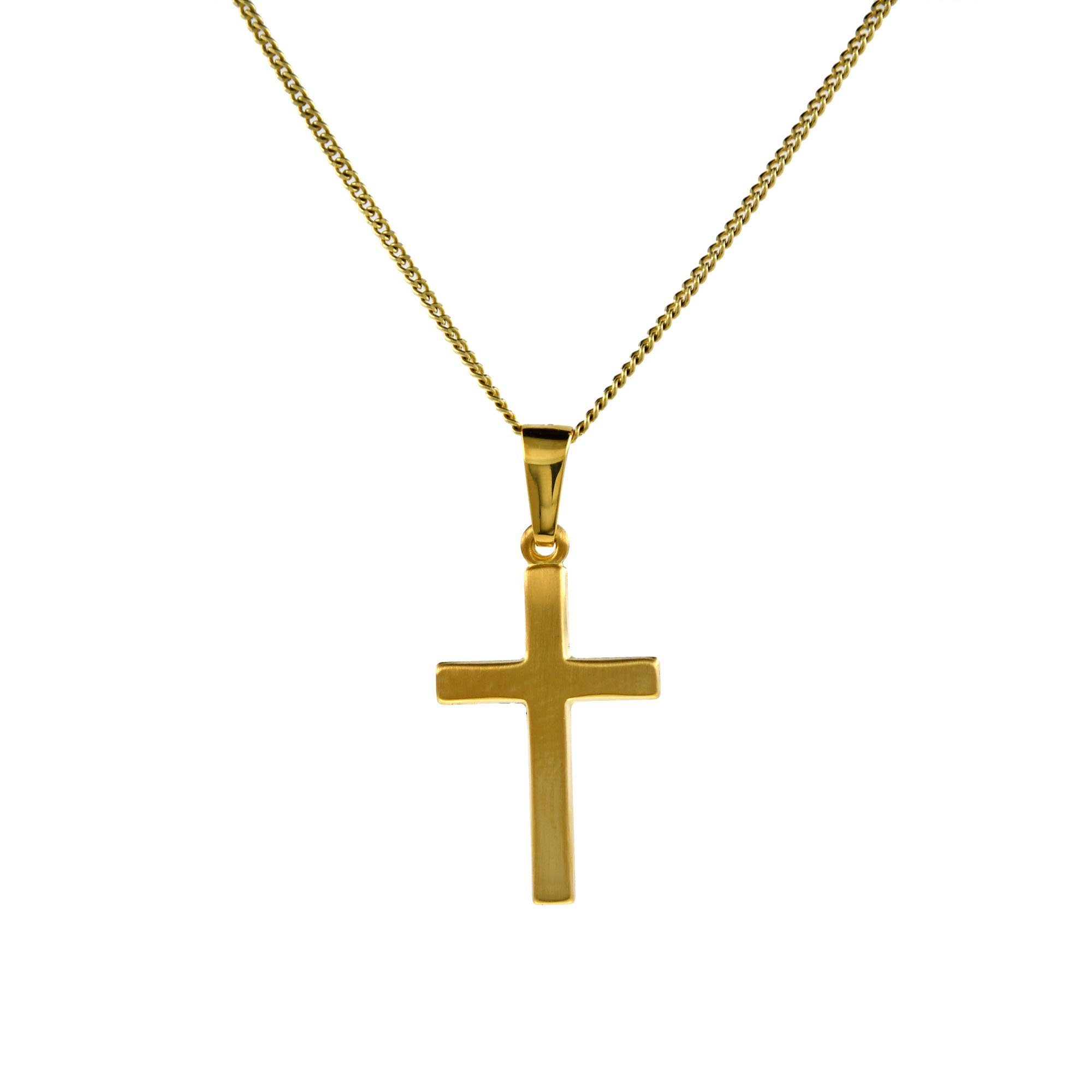 CHRIST Bicolor Brillant Kreuz Anhänger 585 / 14 Kt Gold