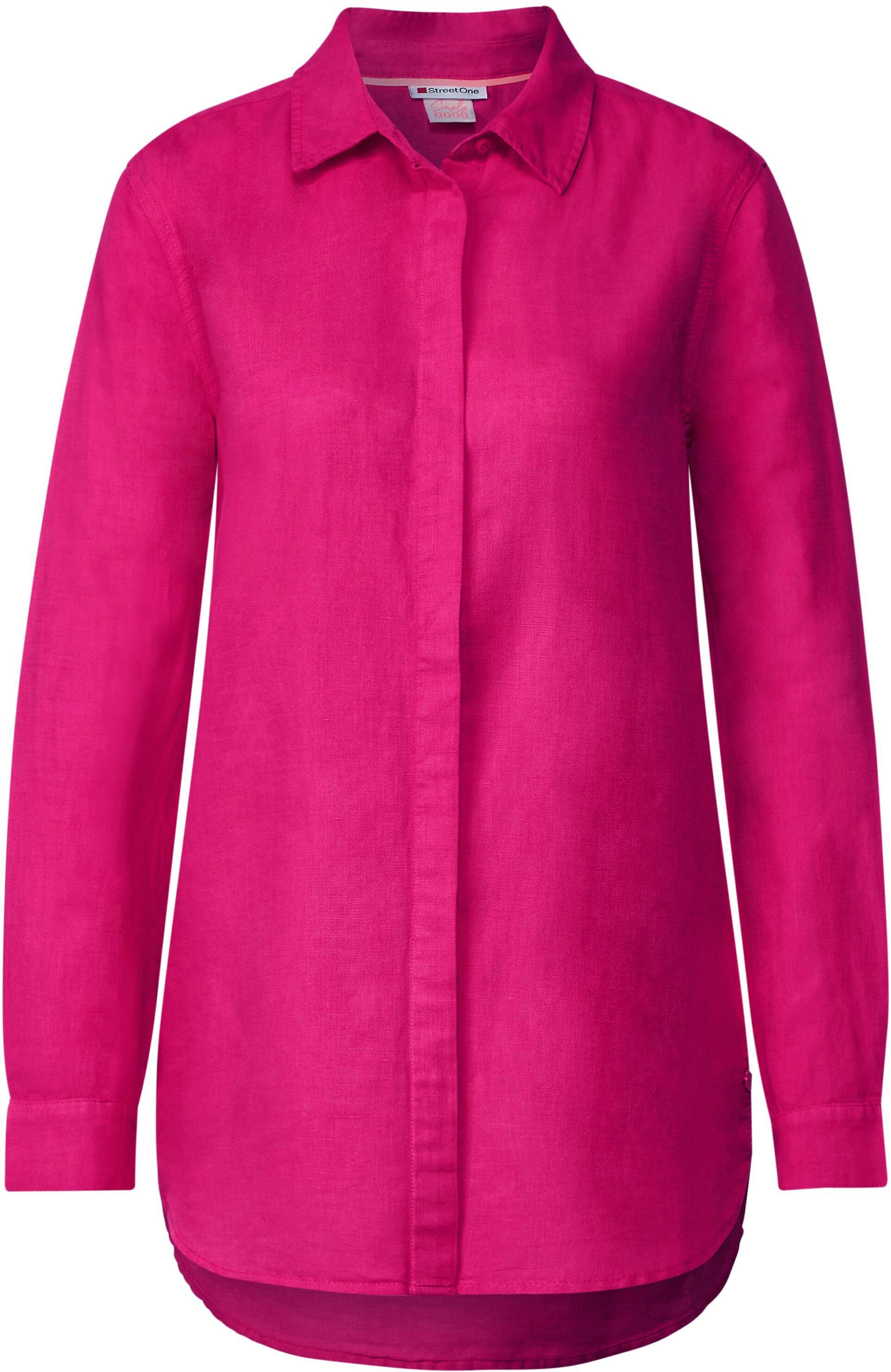 pink mit Longbluse Knopfleiste STREET oasis ONE verdeckter