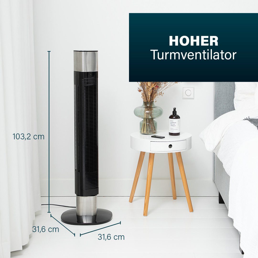 PRINCESS Turmventilator Princess 358280 Smart Tower Fan – App-gesteuert – 103 cm, 103 cm - App-gesteuert