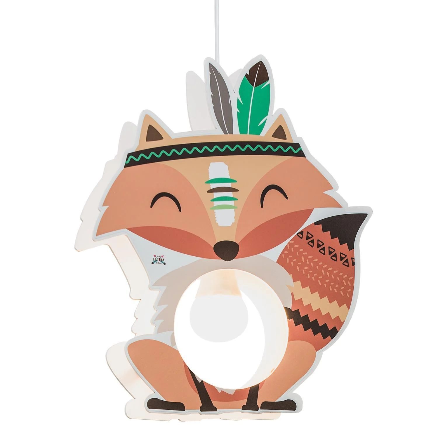 Licht-Erlebnisse Pendelleuchte LENI, ohne Leuchtmittel, Fuchs B: 25 cm H: max. 130 cm Holz für E27 Kinderzimmer