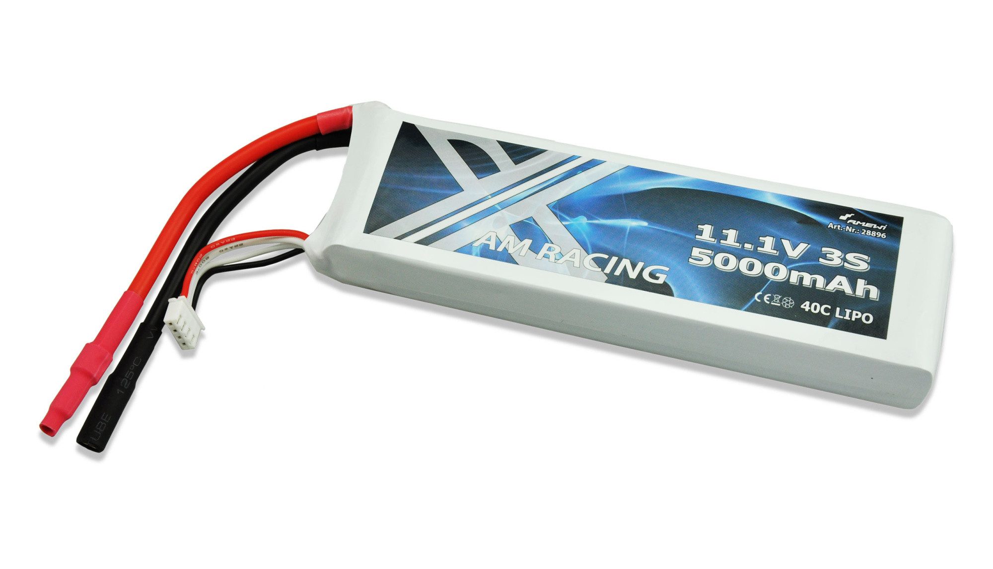 Amewi RC-Bagger Amewi Lipo Akku 11,1V 5000mAh 40C 5mm gold plug / softcase
