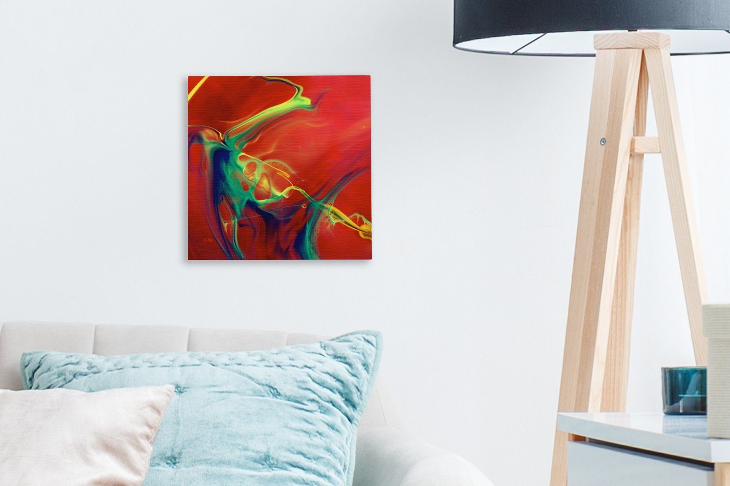 Leinwand für - OneMillionCanvasses® Kunst Tinte Bilder Schlafzimmer Wohnzimmer Psychedelisch, - (1 Leinwandbild Farben St), -