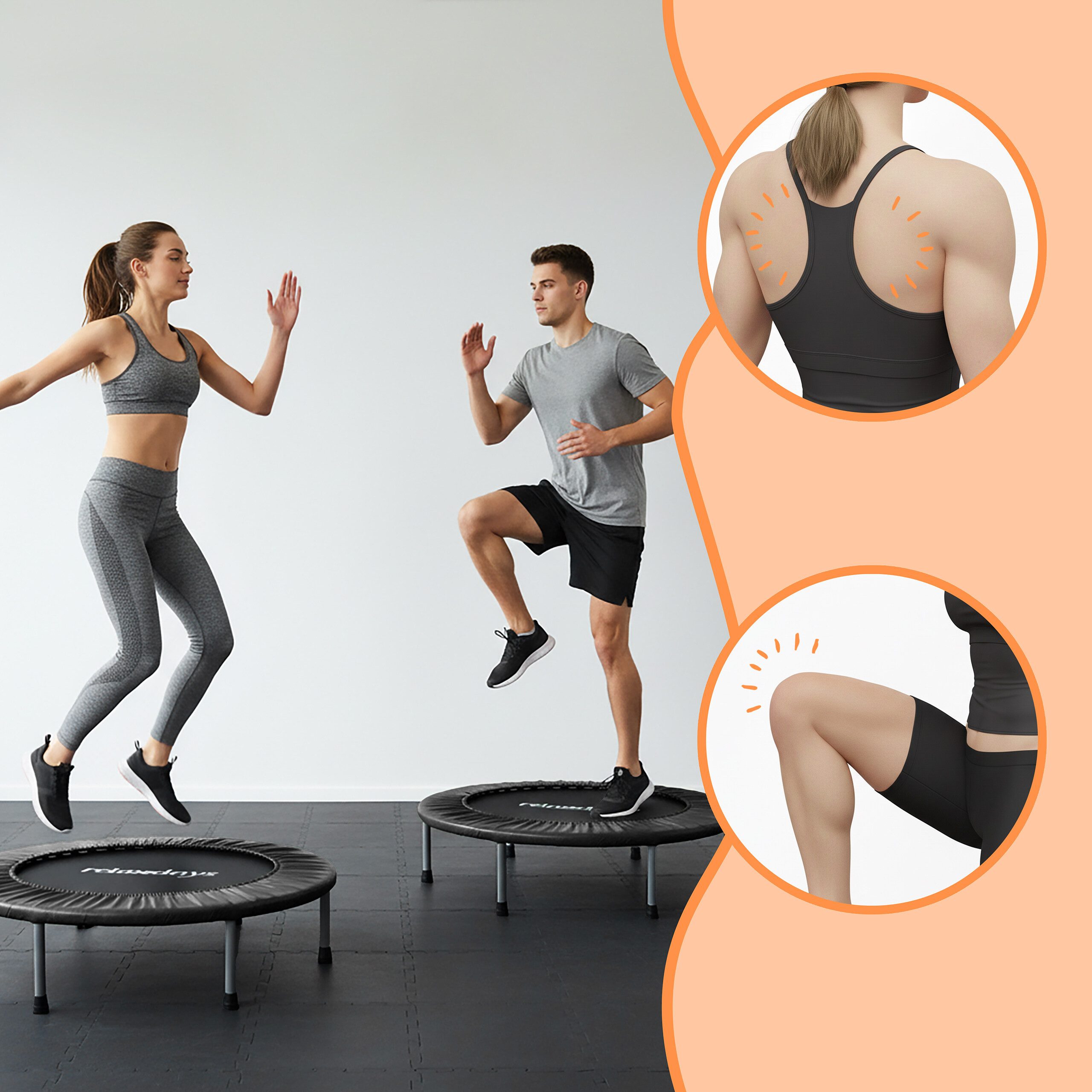 relaxdays Fitnesstrampolin Indoor Trampolin Ø 95 cm, schwarz, 95 cm