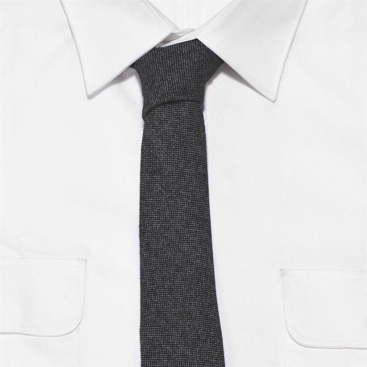 cm gepunkt verschiedene einfarbig Muster, für 6 Büro Krawatte festliche Krawatte) Krawatte DonDon 1x (Packung, oder kariert Veranstaltungen 1-St., Baumwolle, Herren und basaltgrau