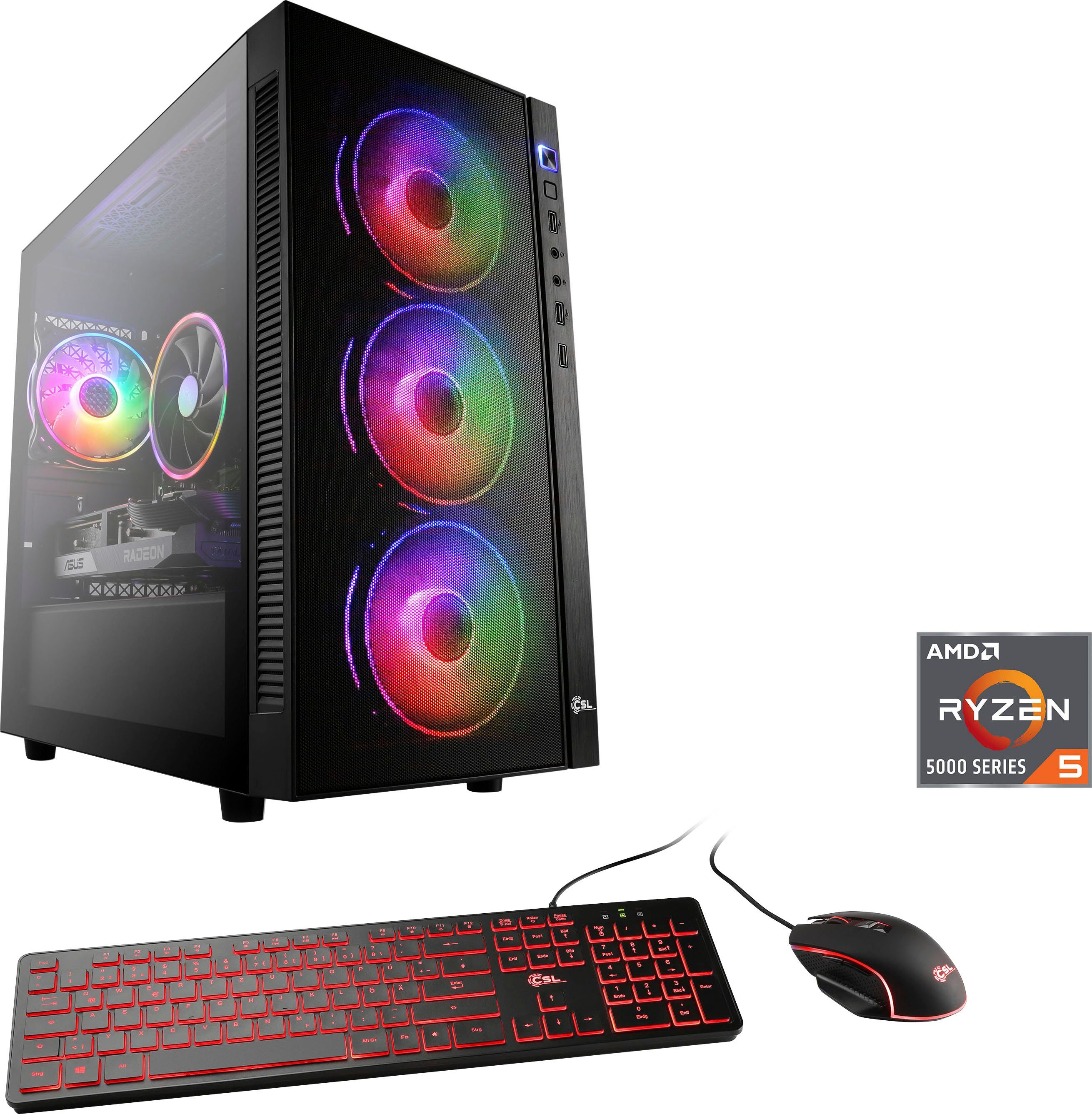 CSL Sprint V8522 Gaming-PC (AMD Ryzen 5 5600X, GeForce RTX 3060, 16 GB RAM, 500 GB SSD, Luftkühlung)