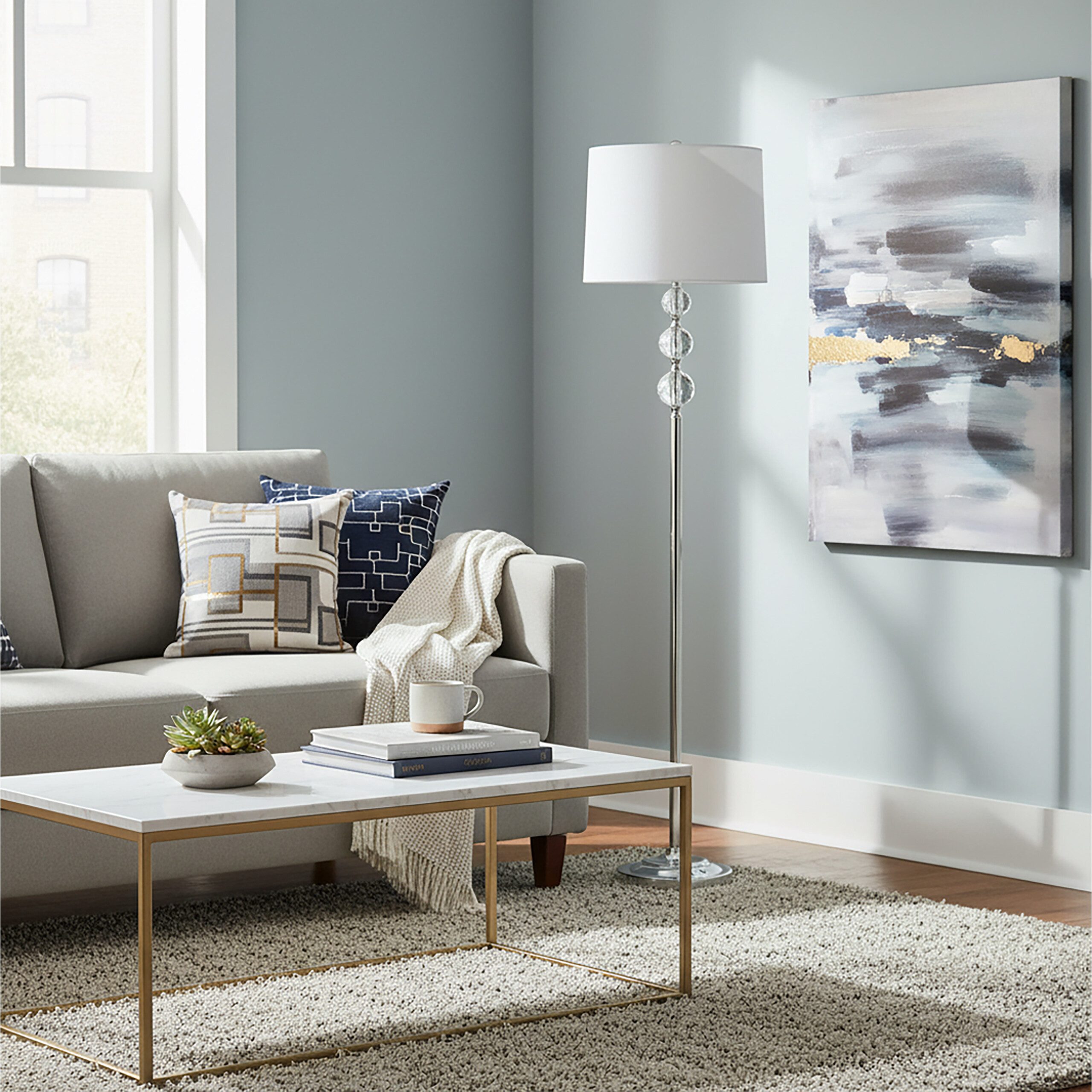 relaxdays Stehlampe Kristall, weiß