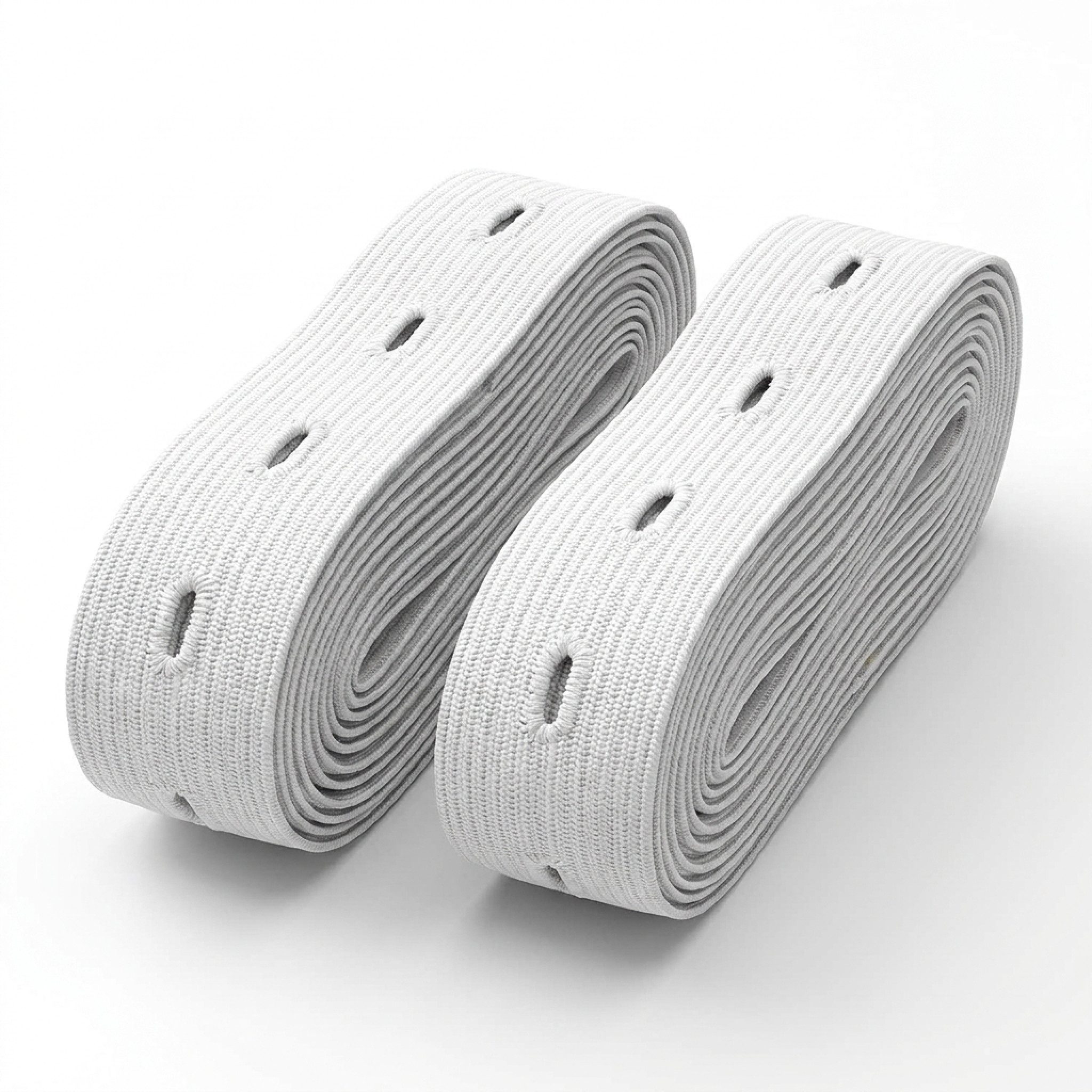 varivendo Gummiband 2er Set Lochgummi in weiß, 5m x 15mm, Gummiband Elastikband Stretchband Gurtband Nähelastik