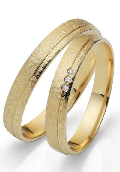 Firetti Trauring Schmuck Geschenk Gold 750 Hochzeit Ehering "LIEBE", Made in Germany, wahlweise mit oder ohne Brillanten