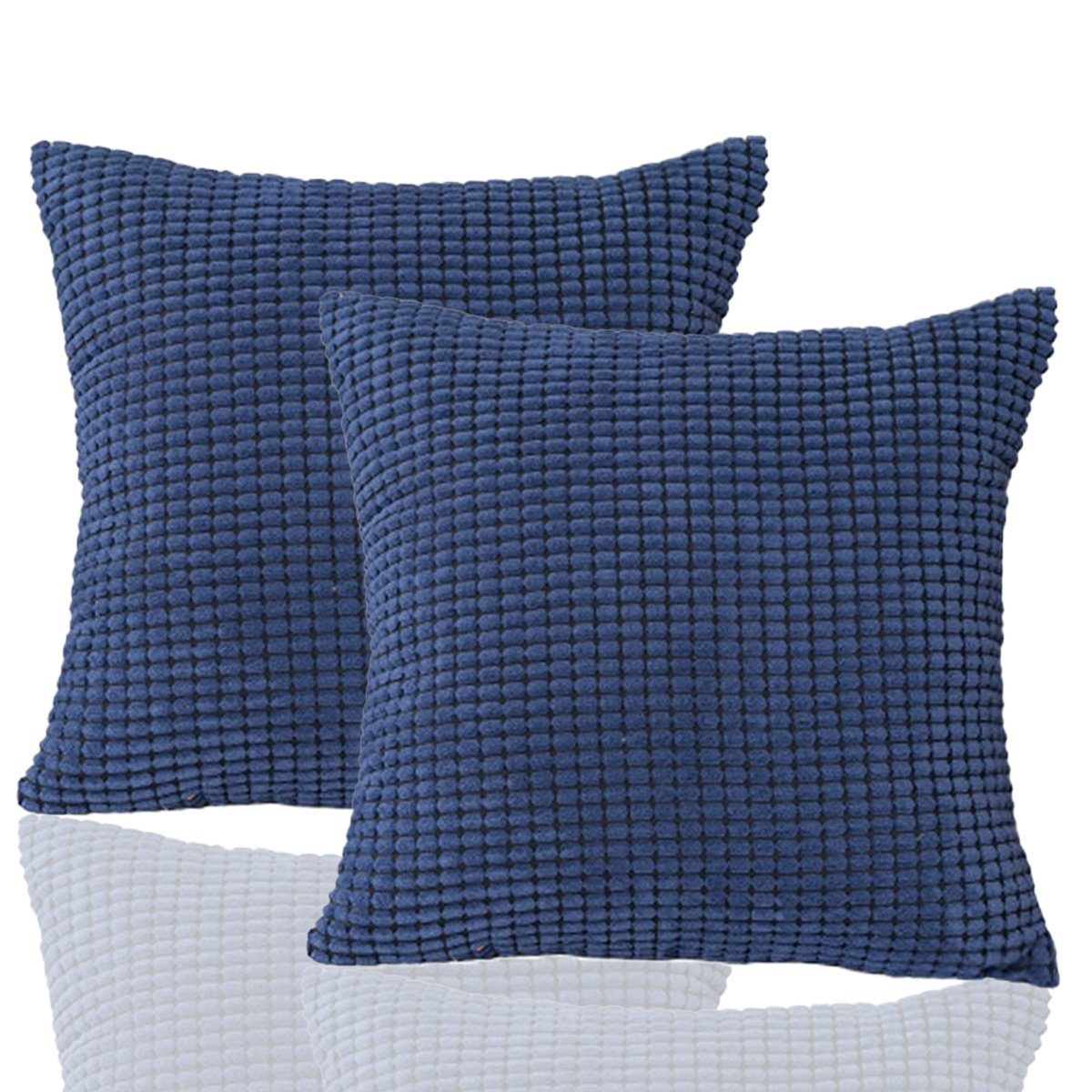 Kissenbezüge Kissenbezug Wohnzimmer, Schlafzimmer Cord Sofa marineblau Kissenhülle,für körnig Jormftte