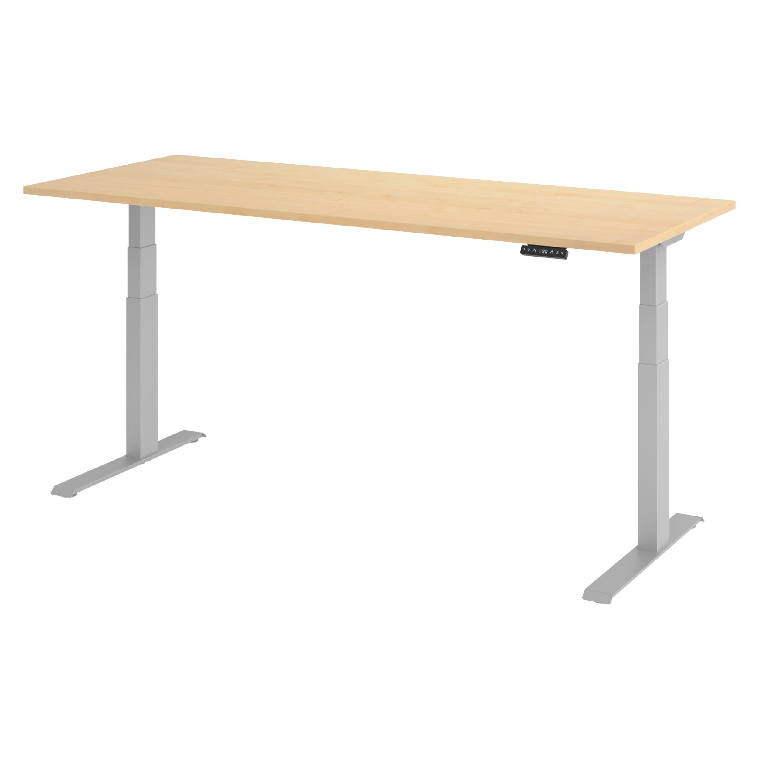 bümö Schreibtisch bümö Schreibtisch XDKB, Rechteck: 200 x 80 cm - Dekor: Ahorn - Gestell: Silber