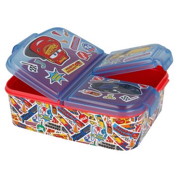 Disney Cars Lunchbox, Kunststoff, Kinder Brotdose mit 3-Fach-Unterteilung BPA frei