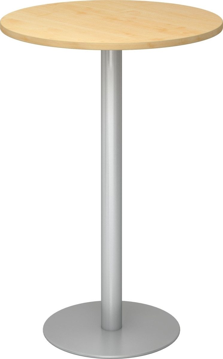 Empfangstheke Stehtisch 80cm Ahorn/silber