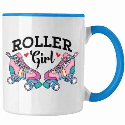 Trendation Tasse Rollschuh Tasse Geschenk für Roller Girls "Roller Girl" Nostalgie 80er