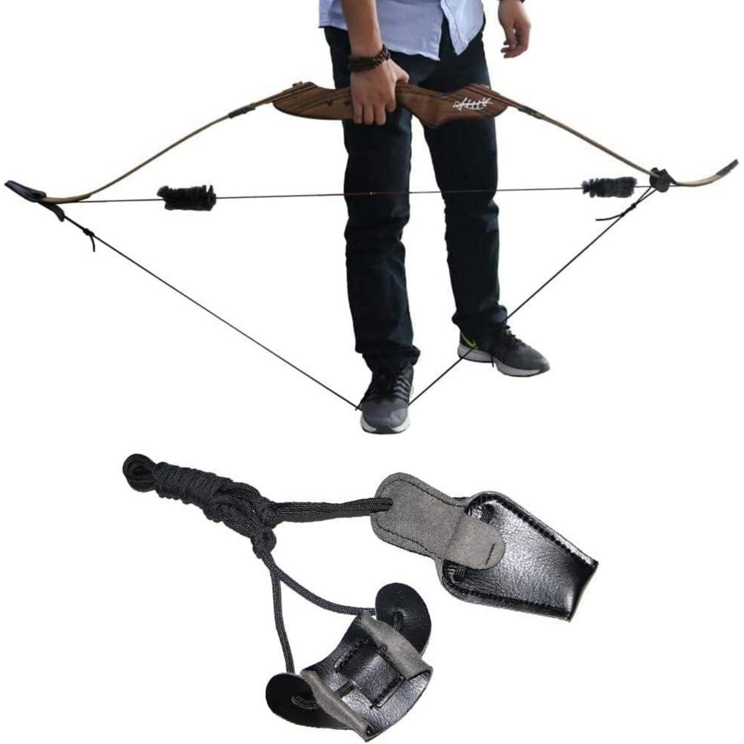 LuxusKollektion Recurvebogen Bogenspanner Recurve Langbogen Leder Spannhilfe Gliedmaßen helfer