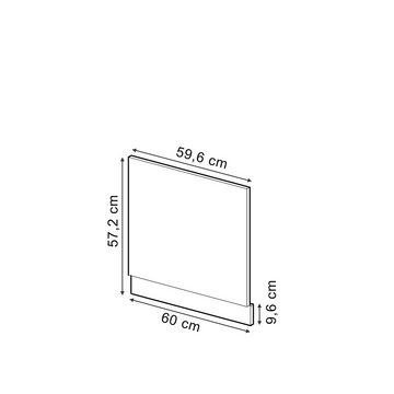 Livinity® Blende Geschirrspülerblende R-Line 60 cm GKO Schwarz Beton, Zubehör für teilintegrierter Geschirrspüler