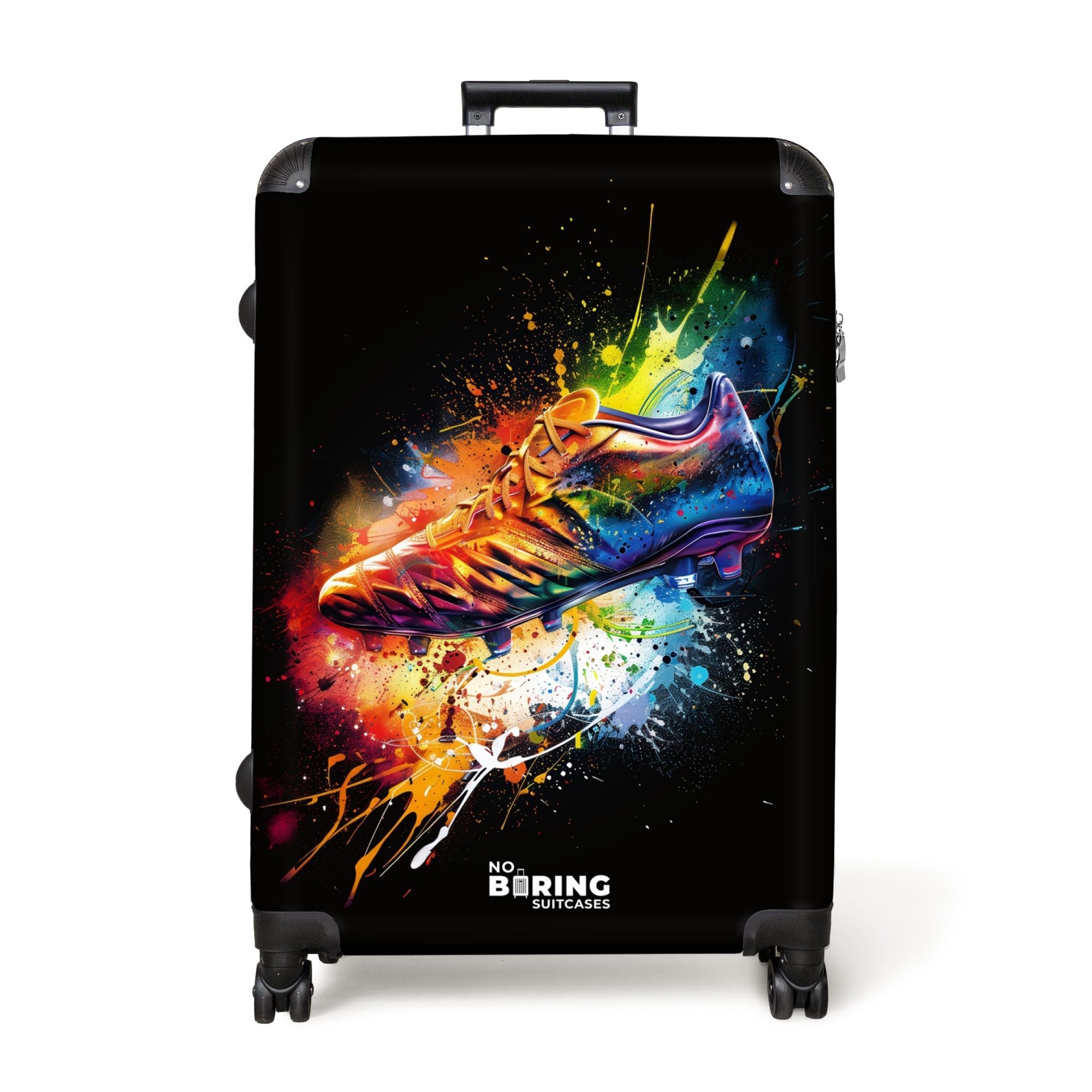 NoBoringSuitcases.com© Hartschalen-Trolley Bunter Fußballschuh 77 cm günstig online kaufen