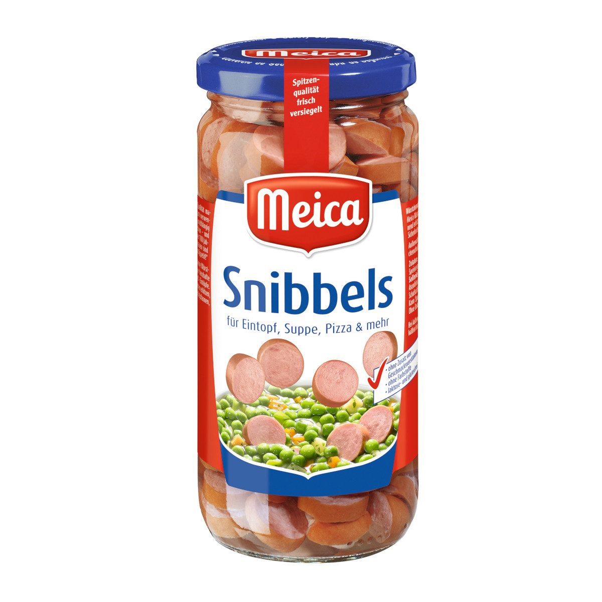 Meica Wurstkonserve, Meica Snibbels Würstchenscheiben für Eintopf ATG 207g Glas 380g