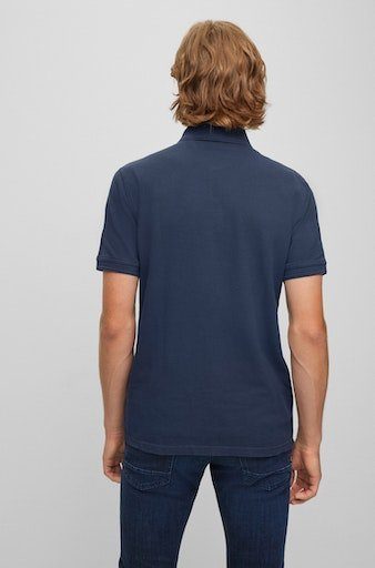 BOSS ORANGE Poloshirt Prime mit 10203439 auf dezentem dunkelblau der Logoschriftzug 01 Brust