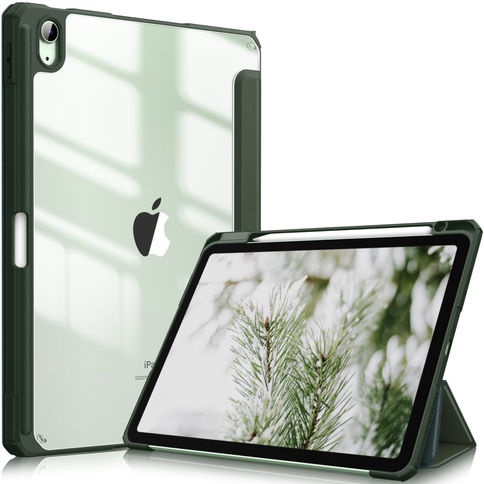 Fintie Tablet-Hülle für iPad Air 11'' M4/M3/M2(2026/2025/2024), iPad Air 5/4 Gen 2022/2020 10.9 Zoll, mit Stifthalter, Hülle mit transparenter Hartschale auf der Rückseite