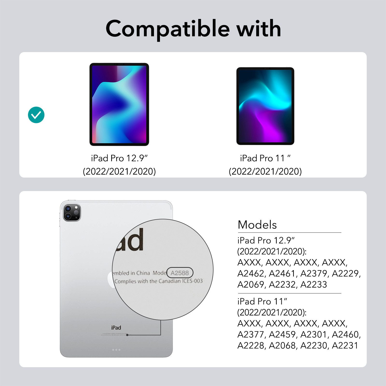 ESR Kameraschutzglas Kameralinsen Schutzglas für Apple iPad Pro 11" (M4 2024, 4. Generation 2022, 3. Generation 2021, 2. Generation 2020), iPad Pro 13" (M4 2024), iPad Pro 12,9" (6. Generation 2022, 5. Generation 2021, 4. Generation 2020), kratzfest, perfekte Passform