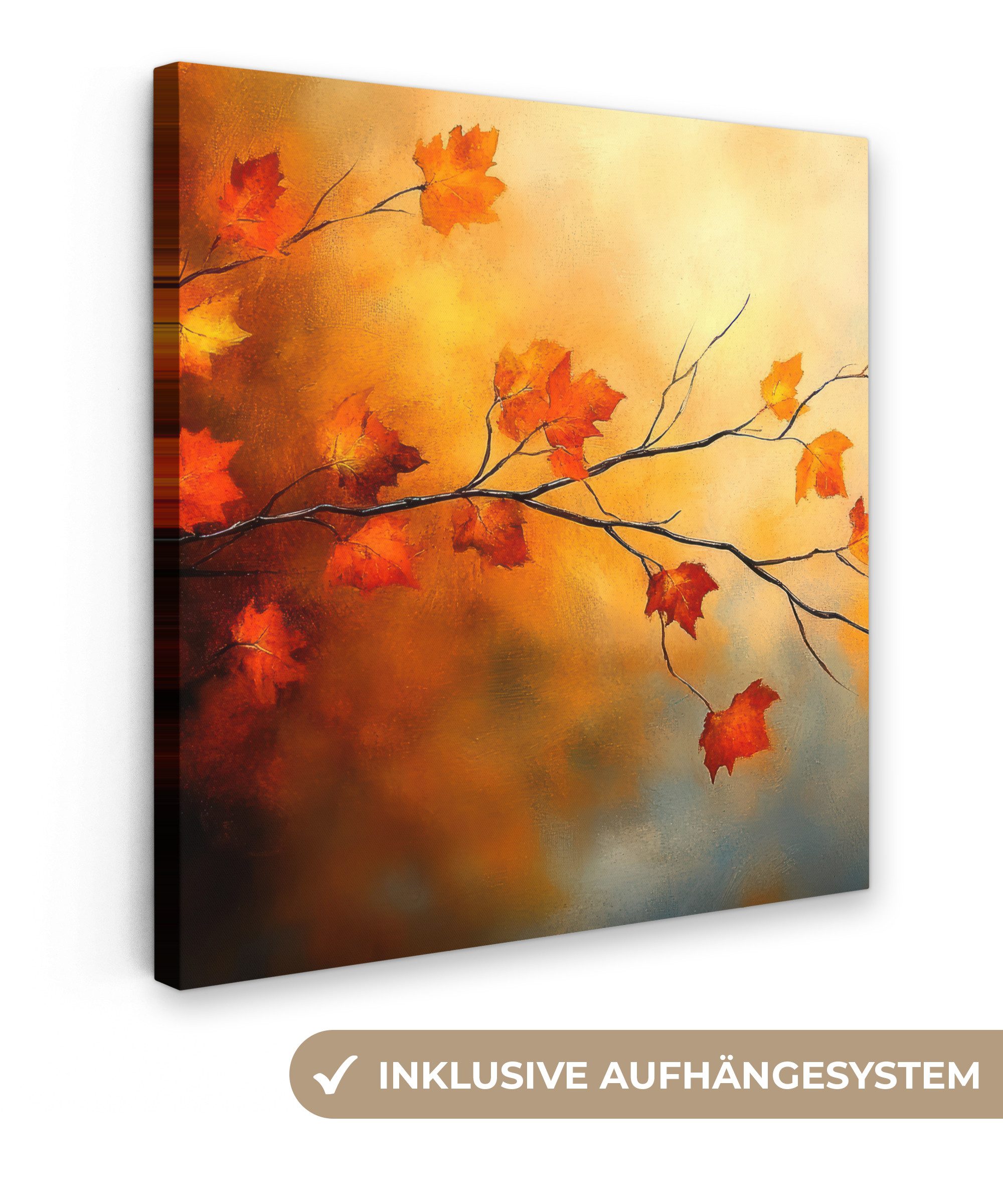 OneMillionCanvasses® Leinwandbild Herbstblätter - Orange - Abstrakt - Herbs günstig online kaufen