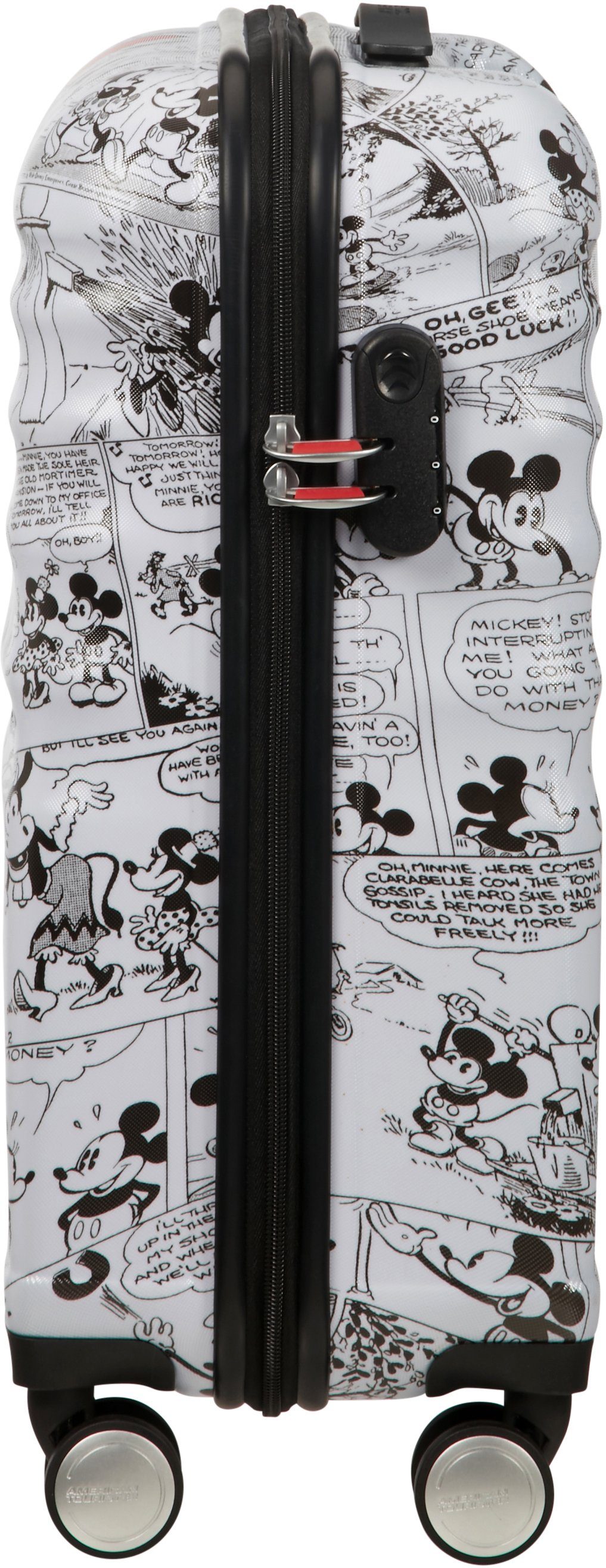 55 cm, 4 Minnie Comics Rollen, Hartschalen-Trolley White recyceltem Wavebreaker, Disney aus Material teilweise Tourister® American