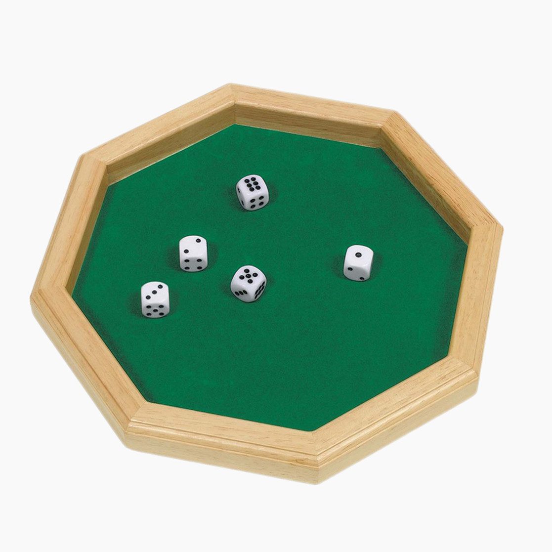 goki Spielesammlung Würfelteller mit 5 Würfeln, Würfelglück, Schont Ihre Tischoberfläche.