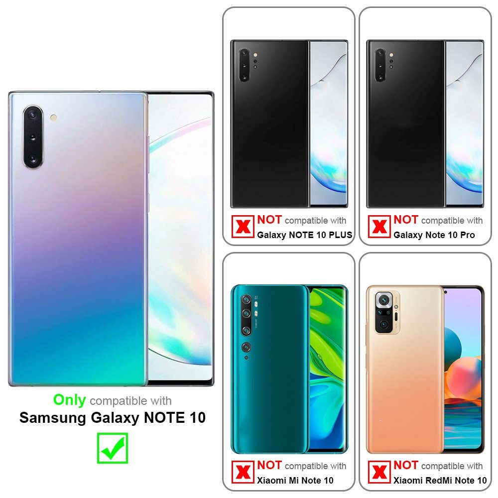 Cadorabo Handyhülle für Samsung Galaxy NOTE 10 Hülle Samsung Galaxy NOTE 10, Flexible Hülle TPU Silikon Schutzhülle Back Cover Case