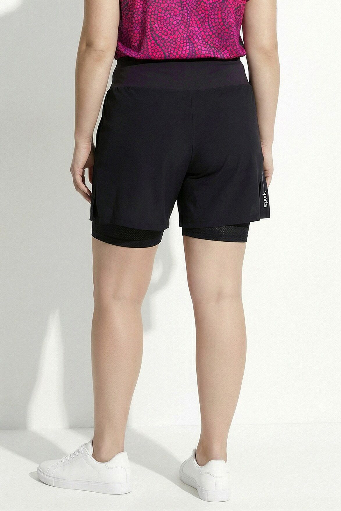 Ulla Popken Jeansshorts 2-in-1-Funktionsshorts High Waist