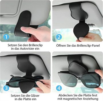 RefinedFlare Brillenetui 2 Stück Auto Brillengestell Universal Auto Sonnenblende (Schwarz)