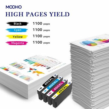 MOOHO 12er 405 Druckerpatronen für EPSON 405 XL Multipack 405XL Tintenpatrone (WorkForce Pro WF-7310DTW WF-7830DTWF WF-7835DTWF WF-7840DTWF WF-3820DWF, WF-3825DWF WF-4820DWF WF-4825DWF WF-4830DTWF)