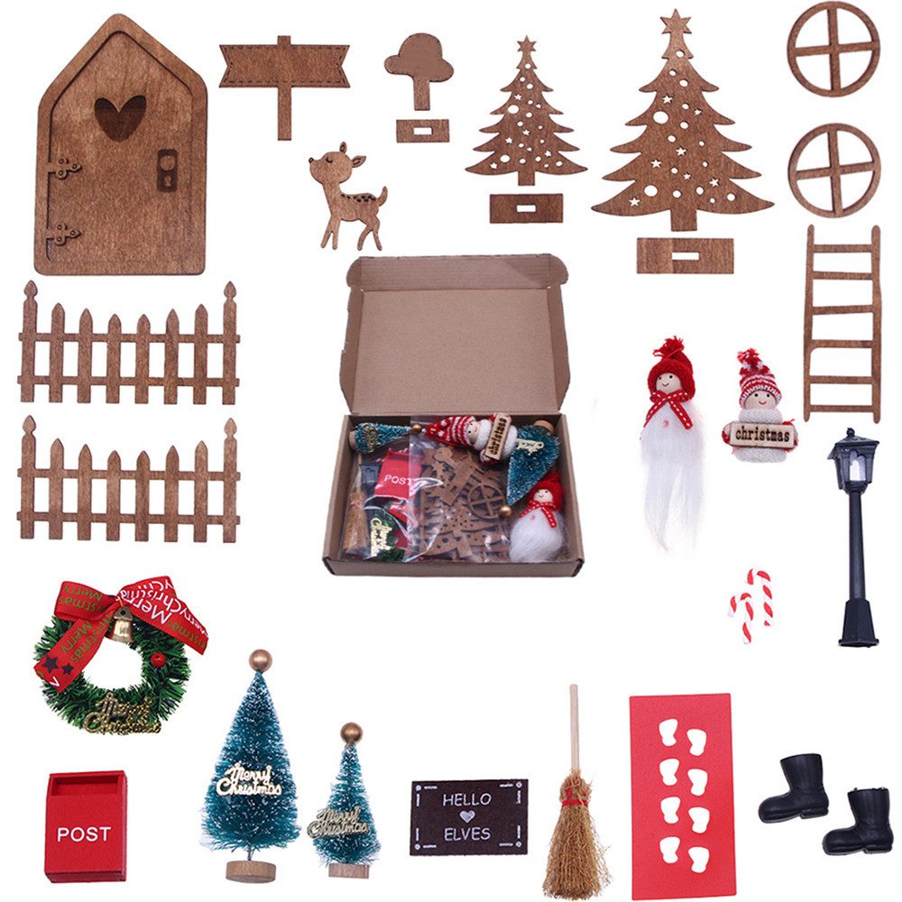 CLTYQ Wichtel Wichteltür Set,Weihnachtsdeko Wichtel Elfen Tür Zubehör set, günstig online kaufen