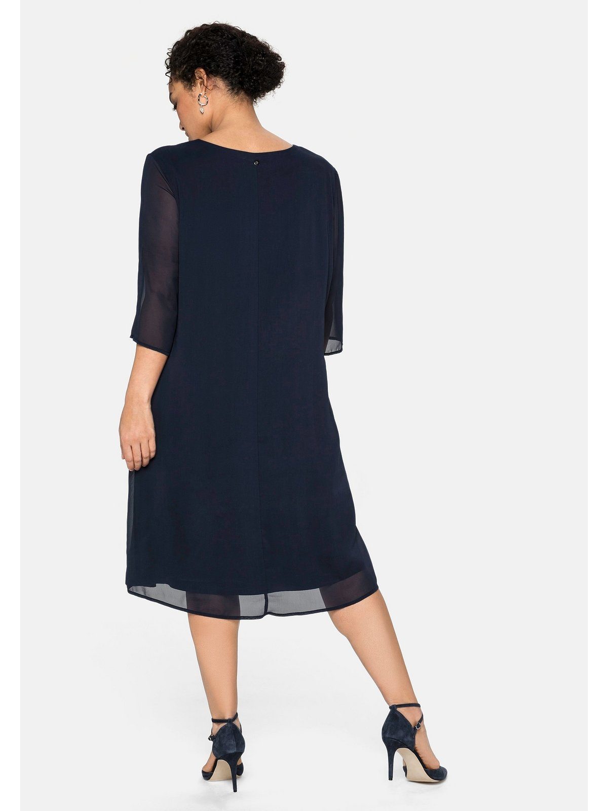 Sheego Cocktailkleid »sheego Kleid« im Layerlook, aus Chiffon und Viskose  online kaufen | OTTO