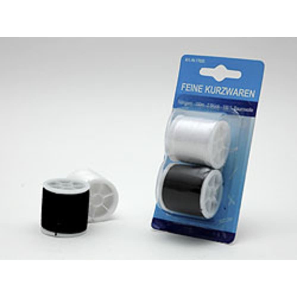 HundB Nähgarn 100% Baumwolle, 2er Set Schwarz Weiß, 100m Nähgarn, (Rollen, 2-St., Nähgarn), Nähfaden Garn Zwirn Faden Nähmaterial Baumwolle Rolle Schwarz Weiß
