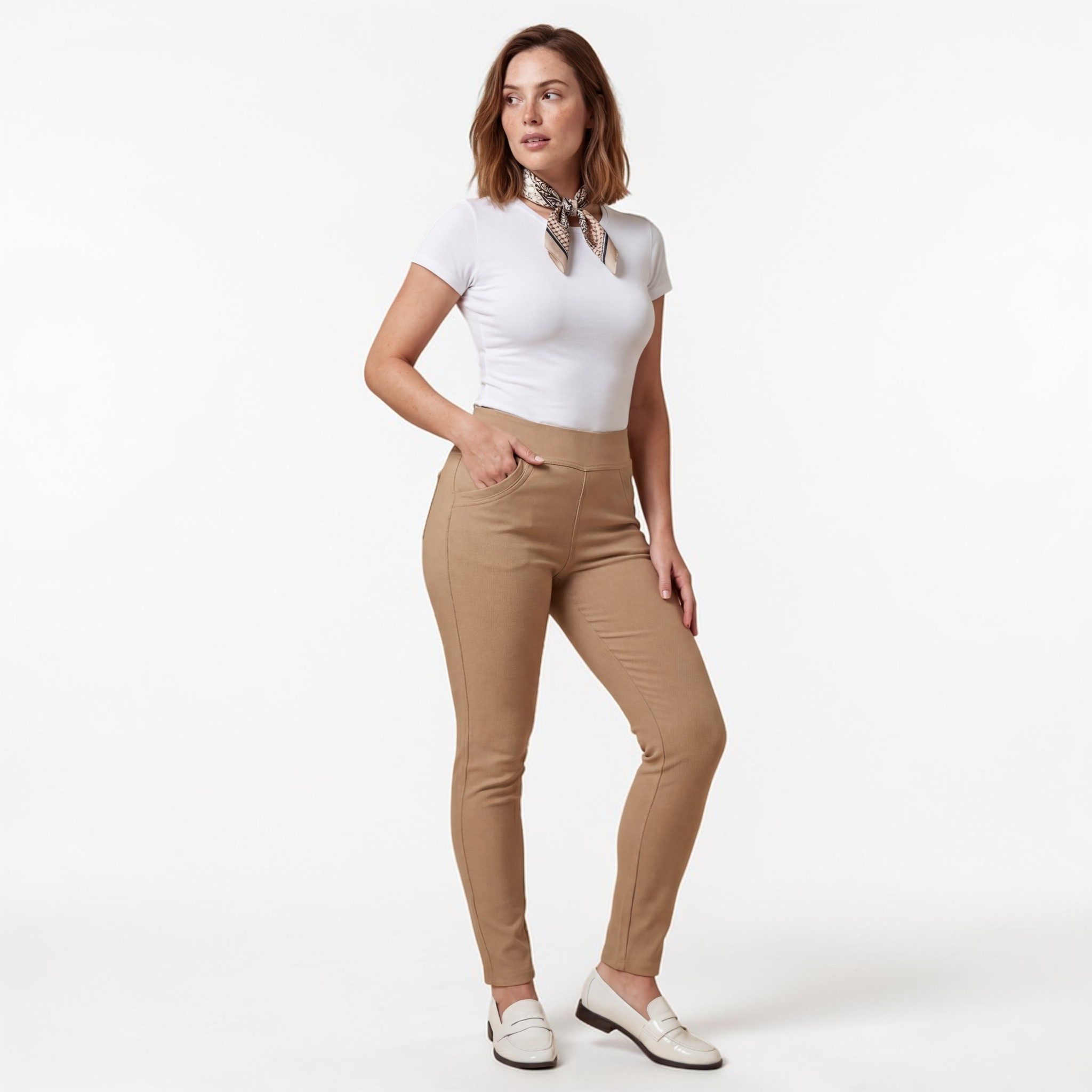 OriginalYou Schlupfhose Damen Stretch Hose Freizeithose Slim Fit Businesshose auch in großen Größen erhältlich – Bild 3 von 5