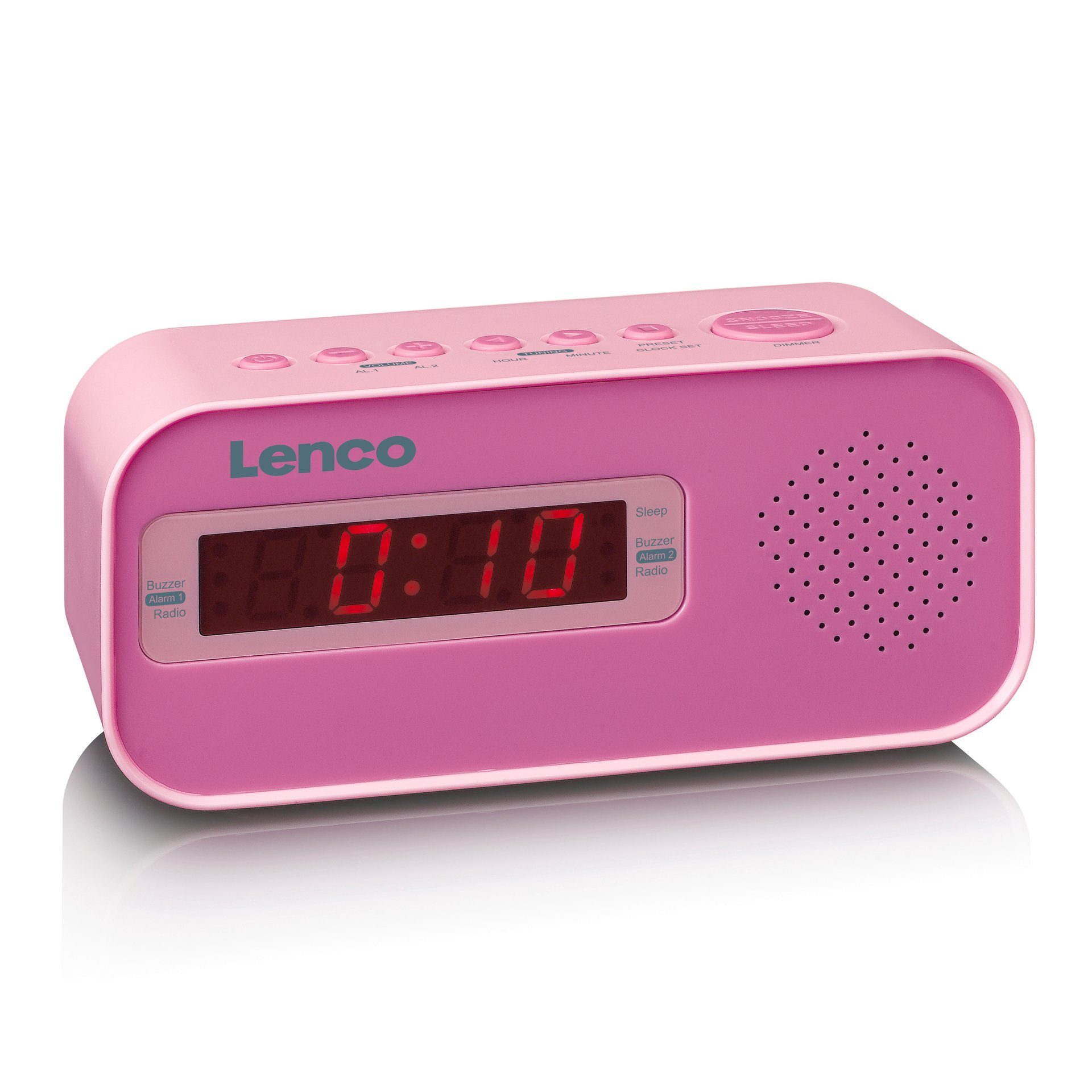 Lenco CR-205 Uhrenradio (FM-Tuner) Rosa