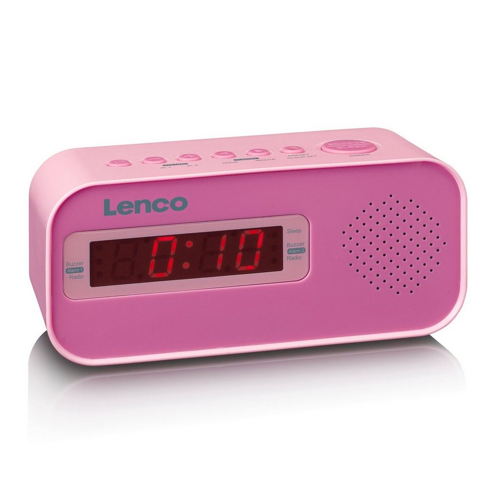 Lenco Uhrenradio zwei CR-205 Weckzeiten für verschiedene Doppelalarmfunktion (FM-Tuner),