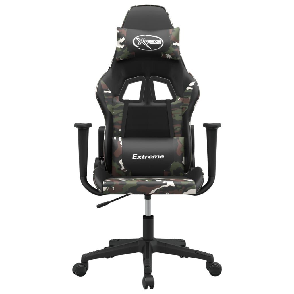 furnicato Gaming-Stuhl Kunstleder Schwarz und Tarnfarben 67x58x118-128 cm (1 St), Ergonomischer Spielstuhl mit Liegefunktion und verstellbarer Höhe