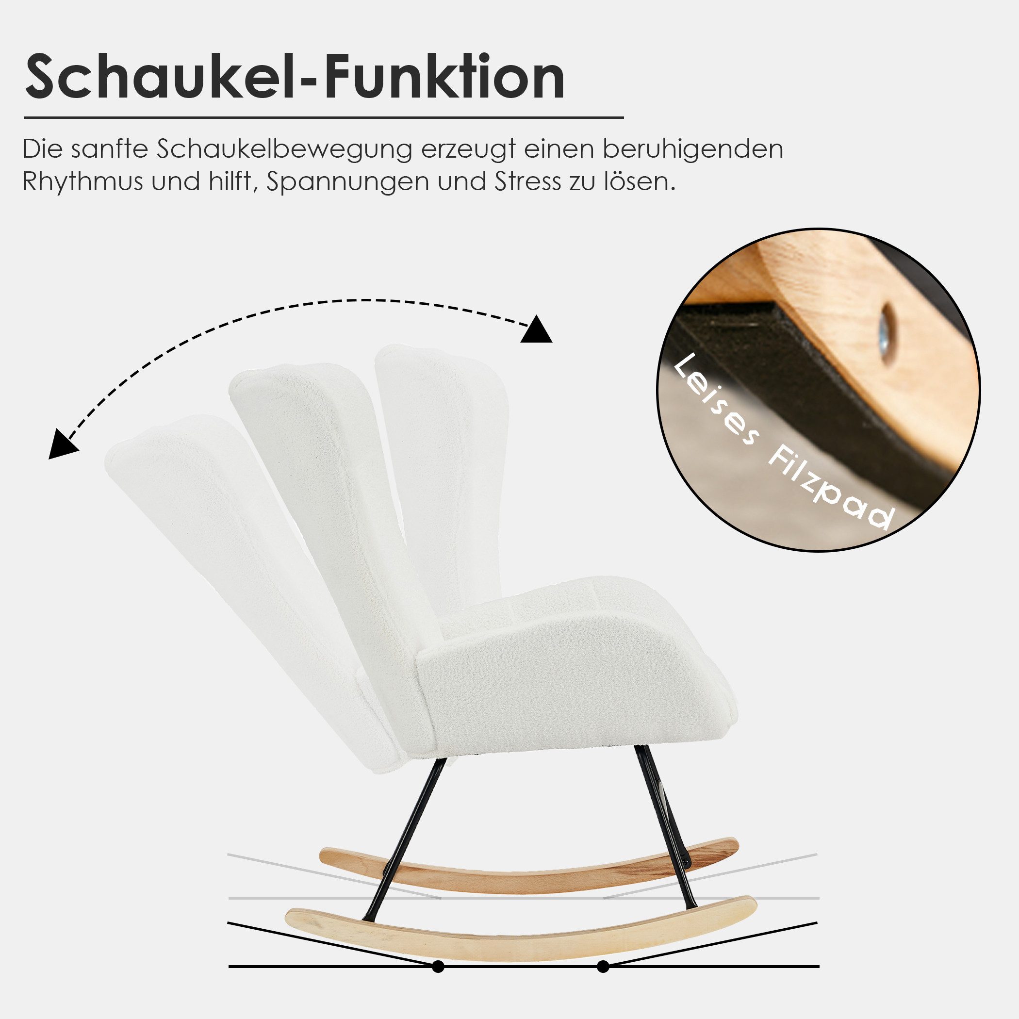 SeedWave Schaukelstuhl Ergonomischer Stillstuhl mit Armlehnen und Hoher Rüc günstig online kaufen