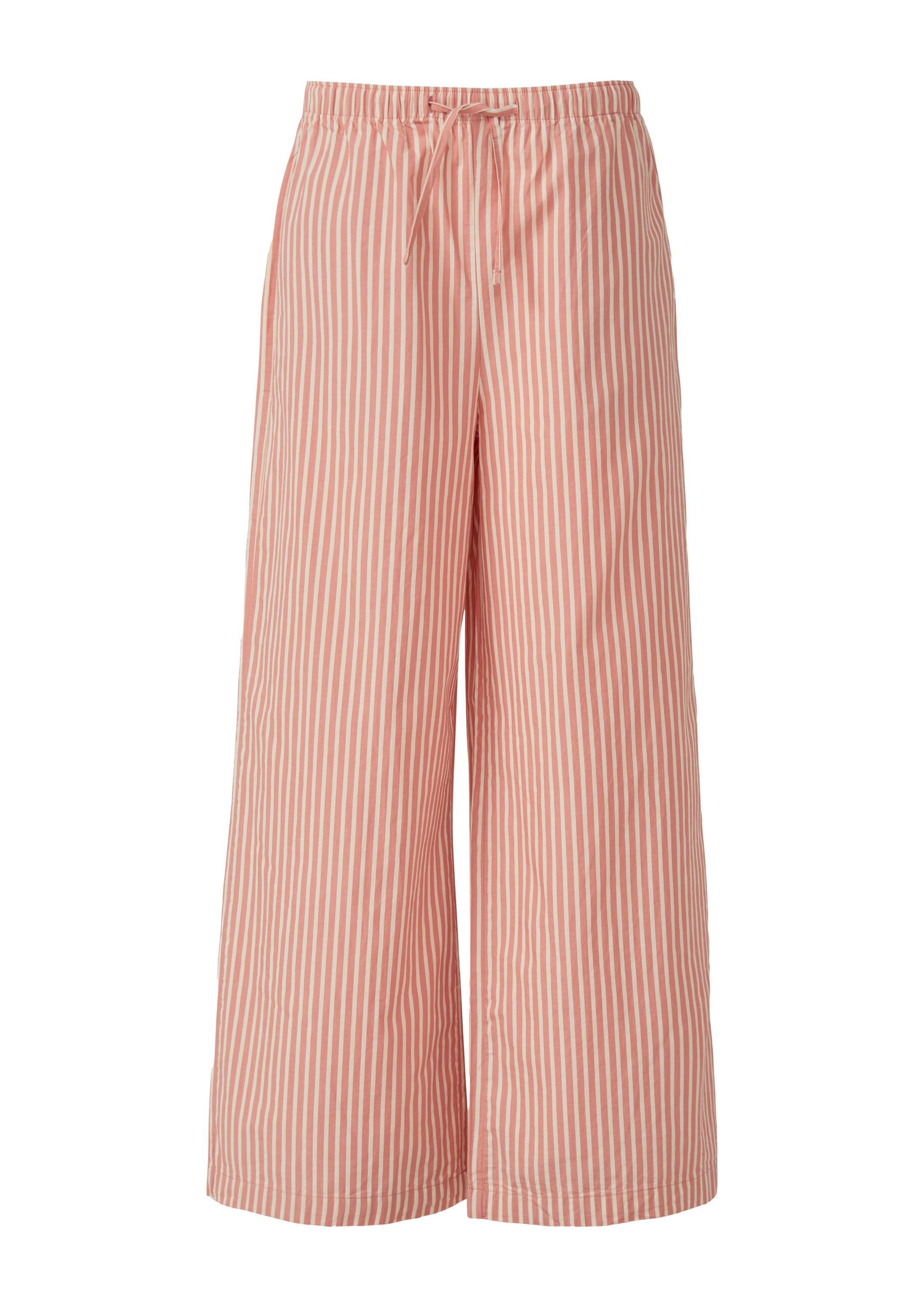 QS Chinos Hose Baumwoll-Streifenhose mit weitem Bein, QS x Sarah & Tini