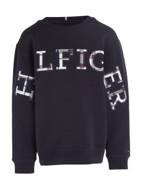 Tommy Hilfiger Sweatshirt BOLD MONOTYPE SWEATSHIRT mit markantem Hilfiger Logo-Schriftzug im Karodessin