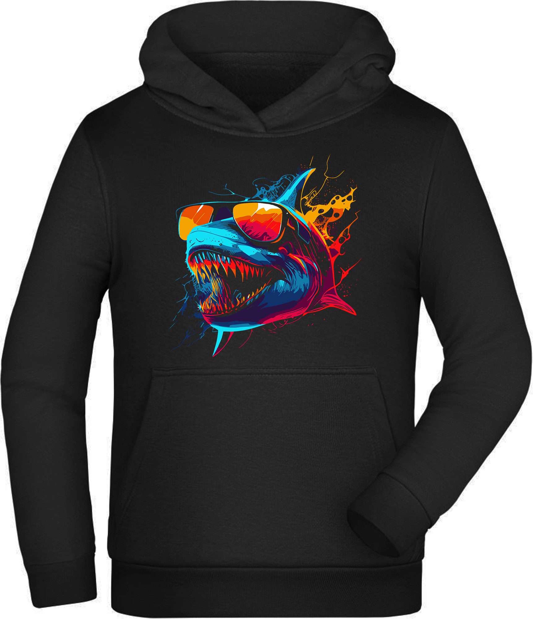 Kapuzensweatshirt Kinder Hoodie - Kapuzenpulli mit coolem Streetstyle Hai