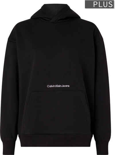 Calvin Klein Jeans Plus Hoodie mit Logostickerei vorne