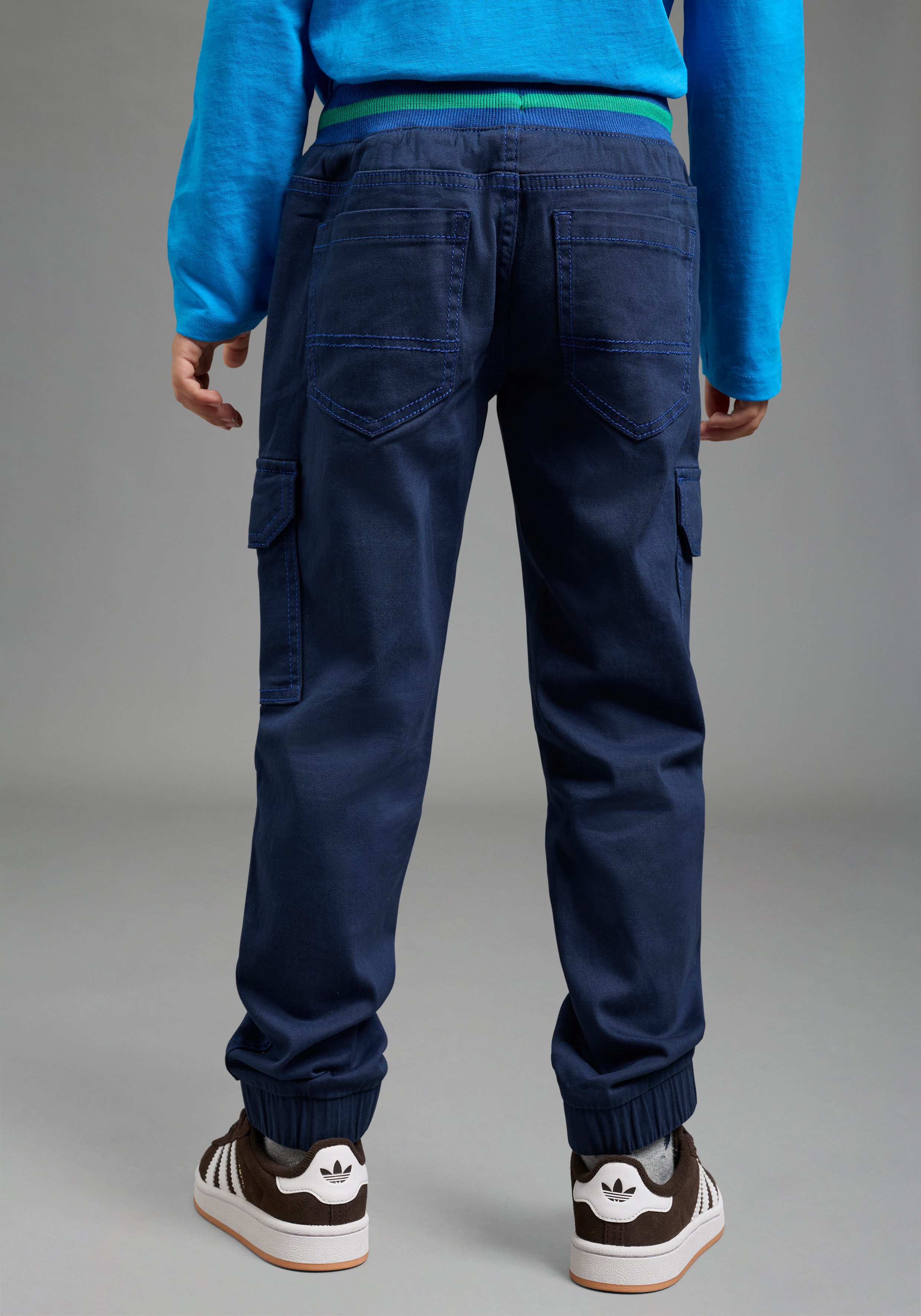 Scout Cargohose Cargohose mit Ringelbündchen - NEU von SCOUT Twillhose mit kontrastfarbigen Ripp-Bündchen, gerader Schnitt – Bild 2 von 5