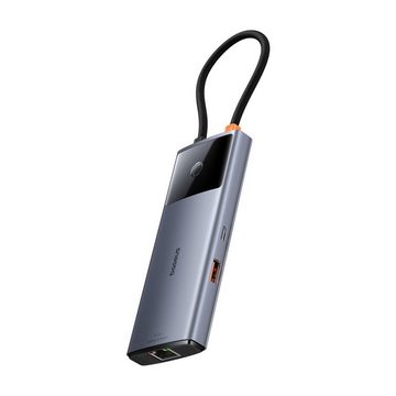 Baseus USB-HUB 6in1 USB-A/USB-C/USB-C PD/HDMI/RJ45 – schwarz USB-Adapter