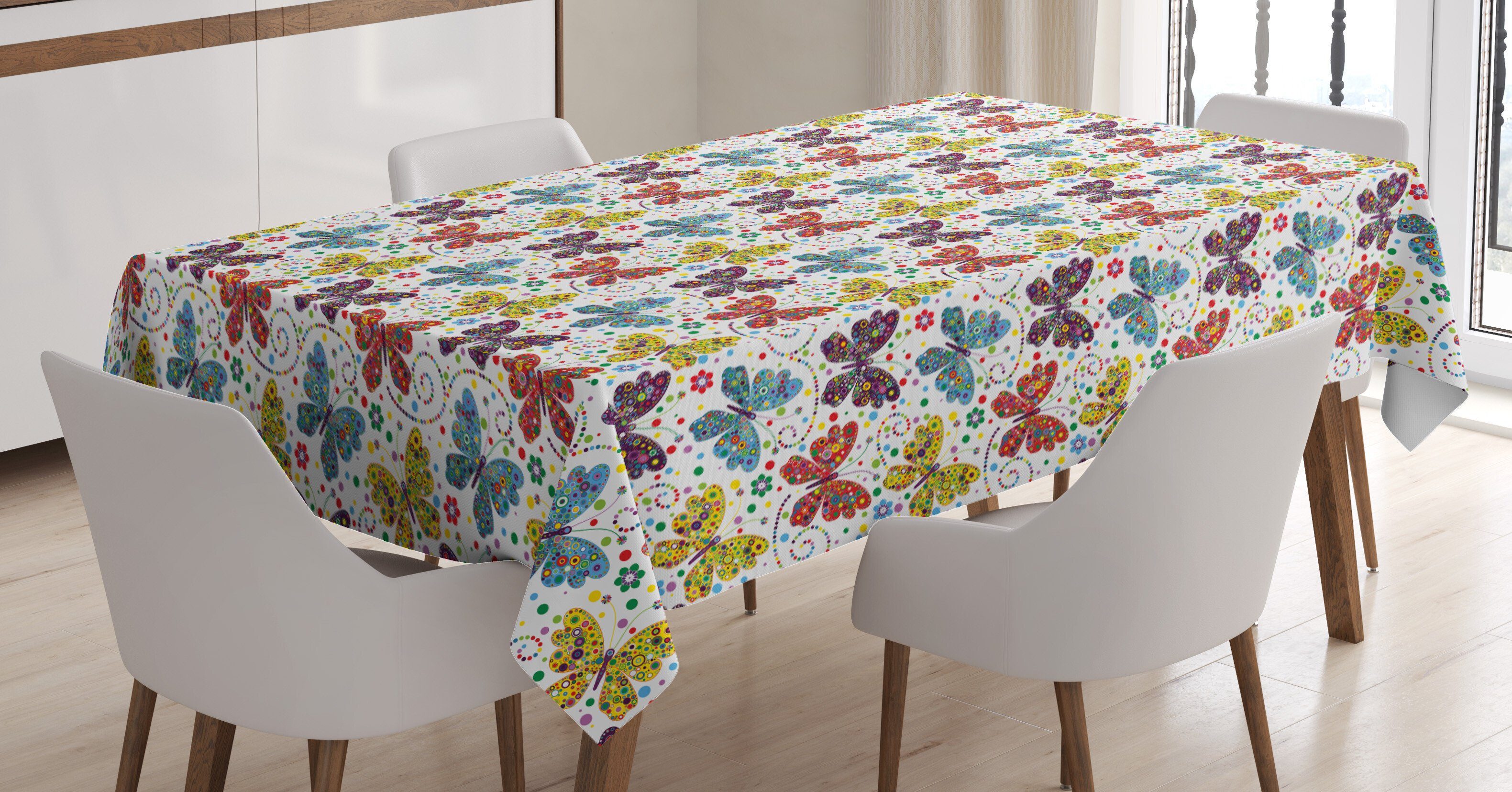 Zusammenfassung Für Außen Waschbar den Tischdecke Bereich geeignet Farben, Tiere Klare Farbfest Schmetterlinge Bilder Abakuhaus