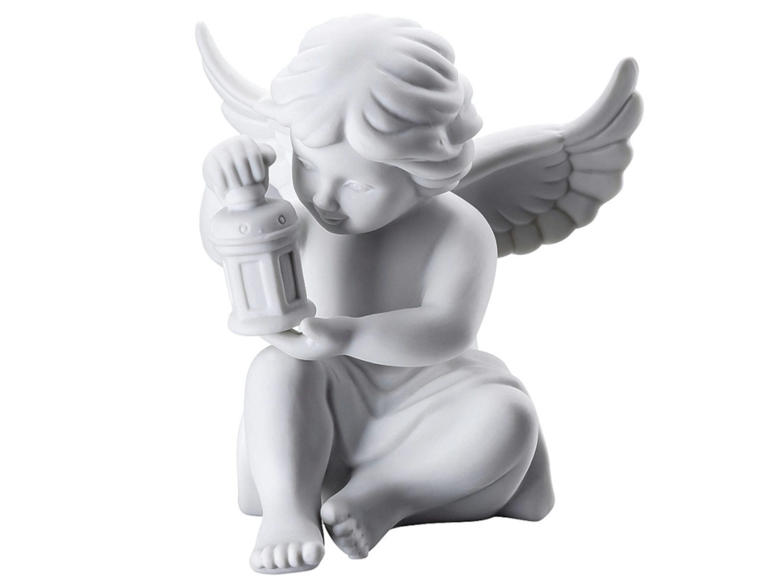 Rosenthal Dekofigur Engel mit Laterne mittel weiss matt 10,5 cm, Figuren