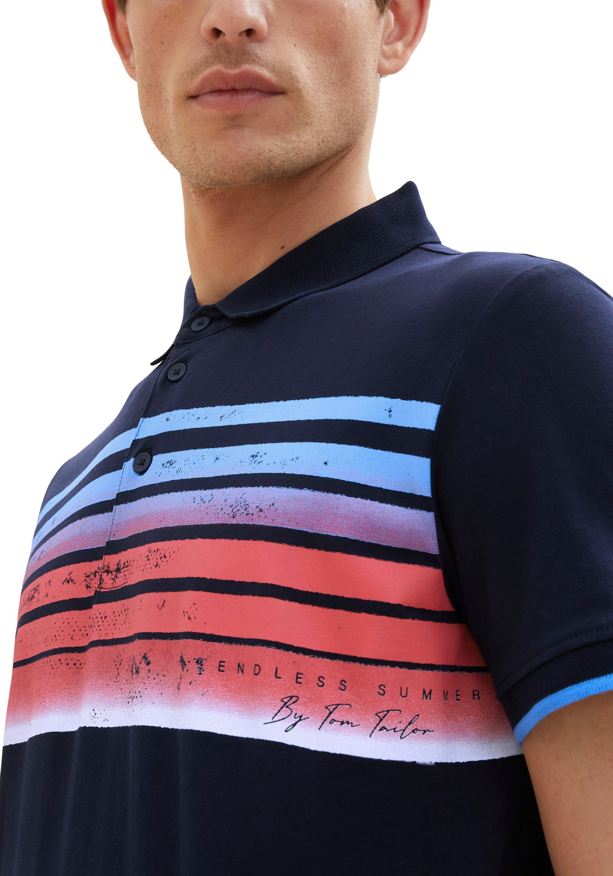 blue TAILOR captain mit Details TOM kontrastfarbenen Poloshirt sky