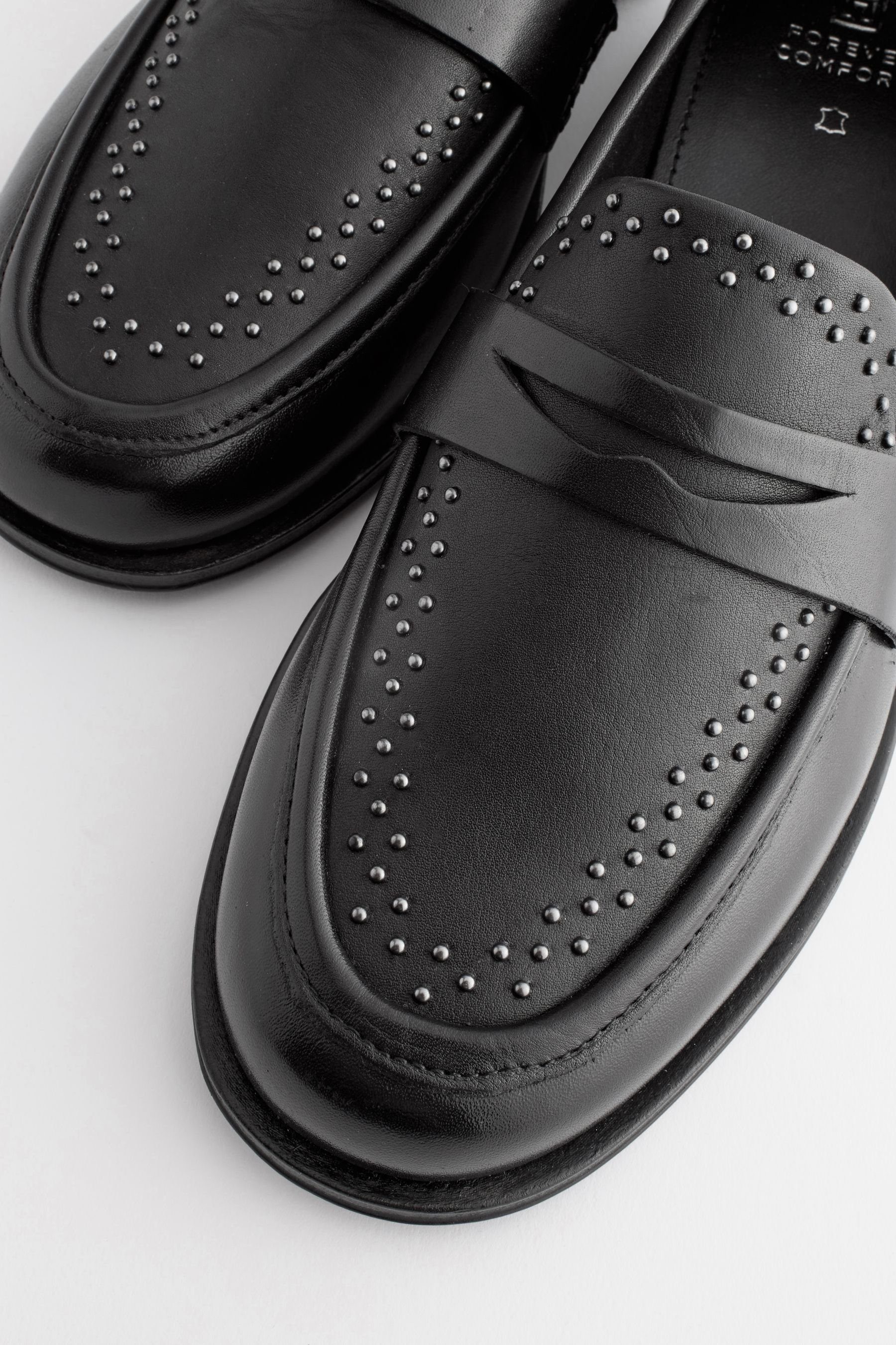 Comfort® Nieten Loafer Leder-Lofer (1-tlg) Black Next mit Forever
