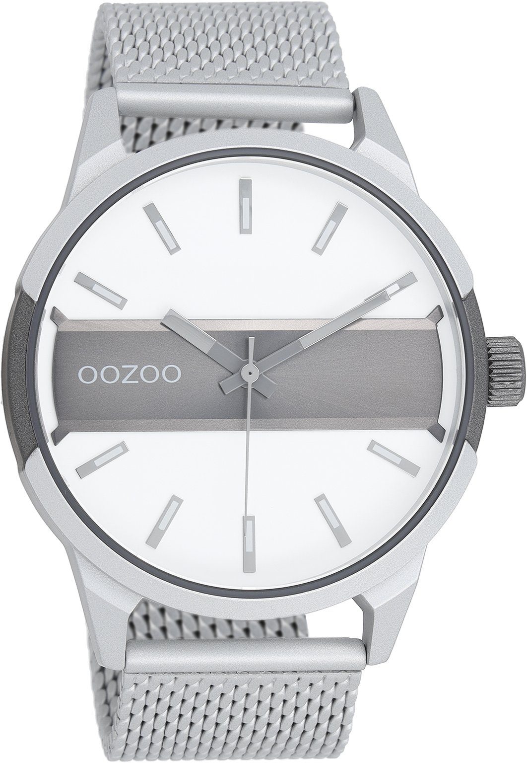 OOZOO Quarzuhr Herrenuhr C11105 Silberfarben Meshband günstig online kaufen